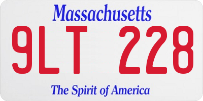 MA license plate 9LT228
