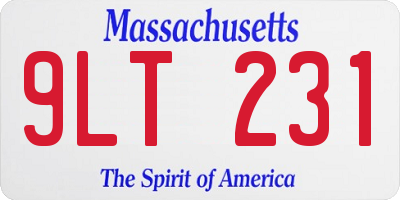 MA license plate 9LT231