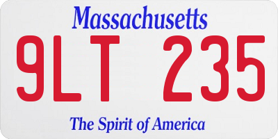 MA license plate 9LT235