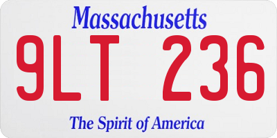 MA license plate 9LT236