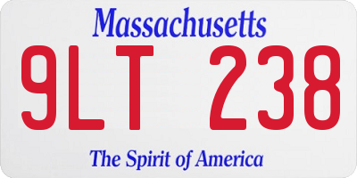 MA license plate 9LT238