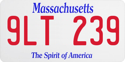 MA license plate 9LT239