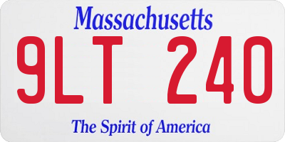 MA license plate 9LT240
