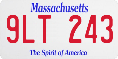 MA license plate 9LT243