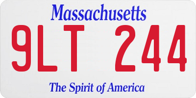 MA license plate 9LT244
