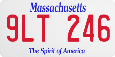 MA license plate 9LT246