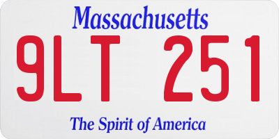MA license plate 9LT251
