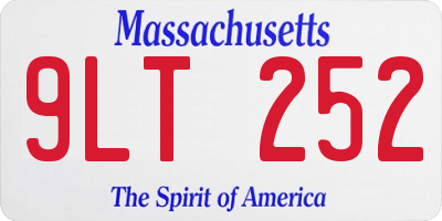 MA license plate 9LT252