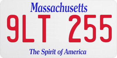 MA license plate 9LT255