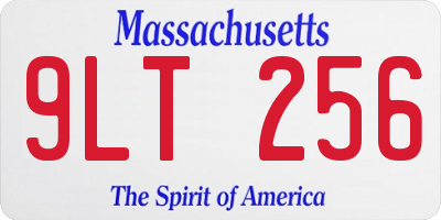MA license plate 9LT256
