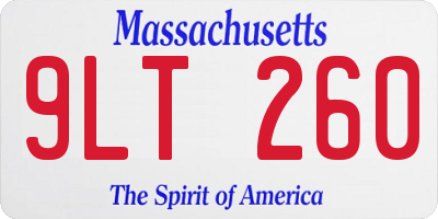 MA license plate 9LT260