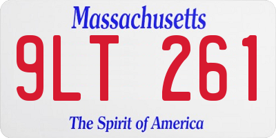 MA license plate 9LT261