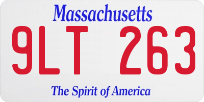 MA license plate 9LT263