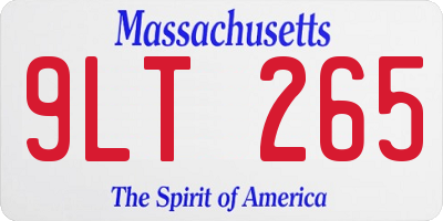 MA license plate 9LT265