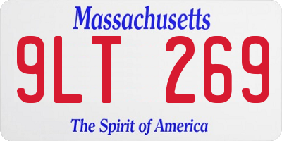 MA license plate 9LT269