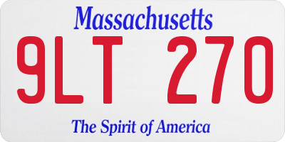 MA license plate 9LT270
