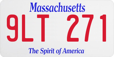 MA license plate 9LT271