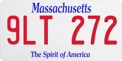 MA license plate 9LT272