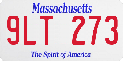 MA license plate 9LT273