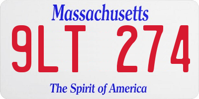 MA license plate 9LT274