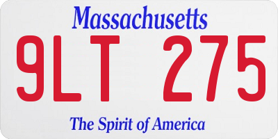 MA license plate 9LT275