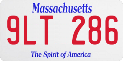 MA license plate 9LT286