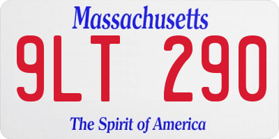 MA license plate 9LT290