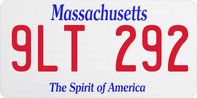 MA license plate 9LT292