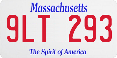MA license plate 9LT293