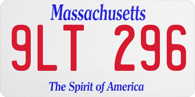 MA license plate 9LT296