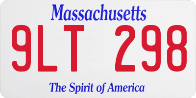 MA license plate 9LT298