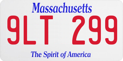 MA license plate 9LT299
