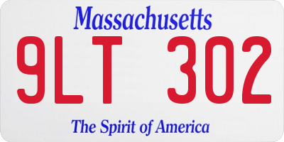 MA license plate 9LT302