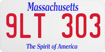 MA license plate 9LT303