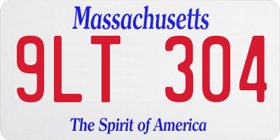 MA license plate 9LT304