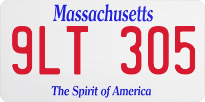 MA license plate 9LT305