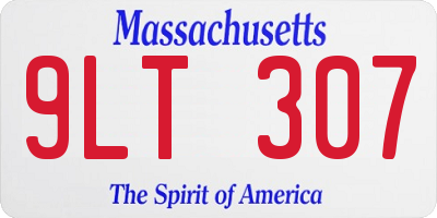 MA license plate 9LT307