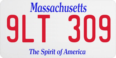 MA license plate 9LT309