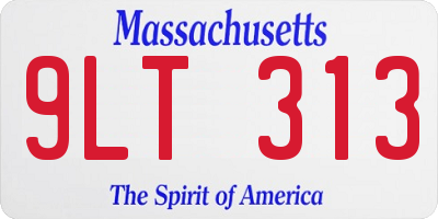 MA license plate 9LT313