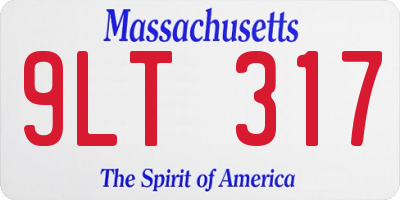 MA license plate 9LT317