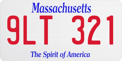 MA license plate 9LT321