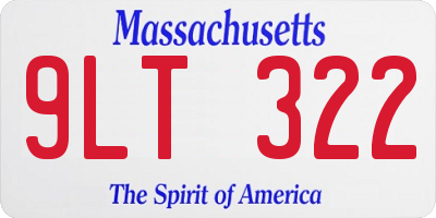MA license plate 9LT322