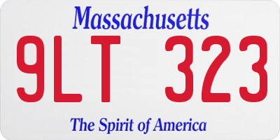 MA license plate 9LT323