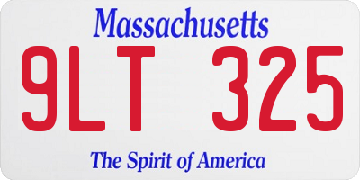 MA license plate 9LT325