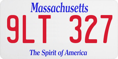 MA license plate 9LT327