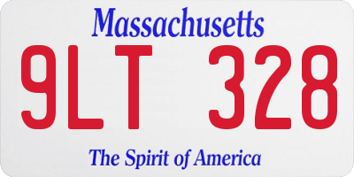 MA license plate 9LT328