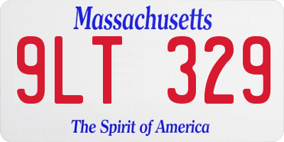 MA license plate 9LT329