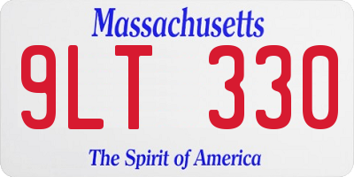 MA license plate 9LT330