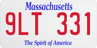MA license plate 9LT331