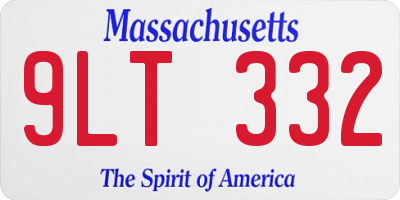 MA license plate 9LT332